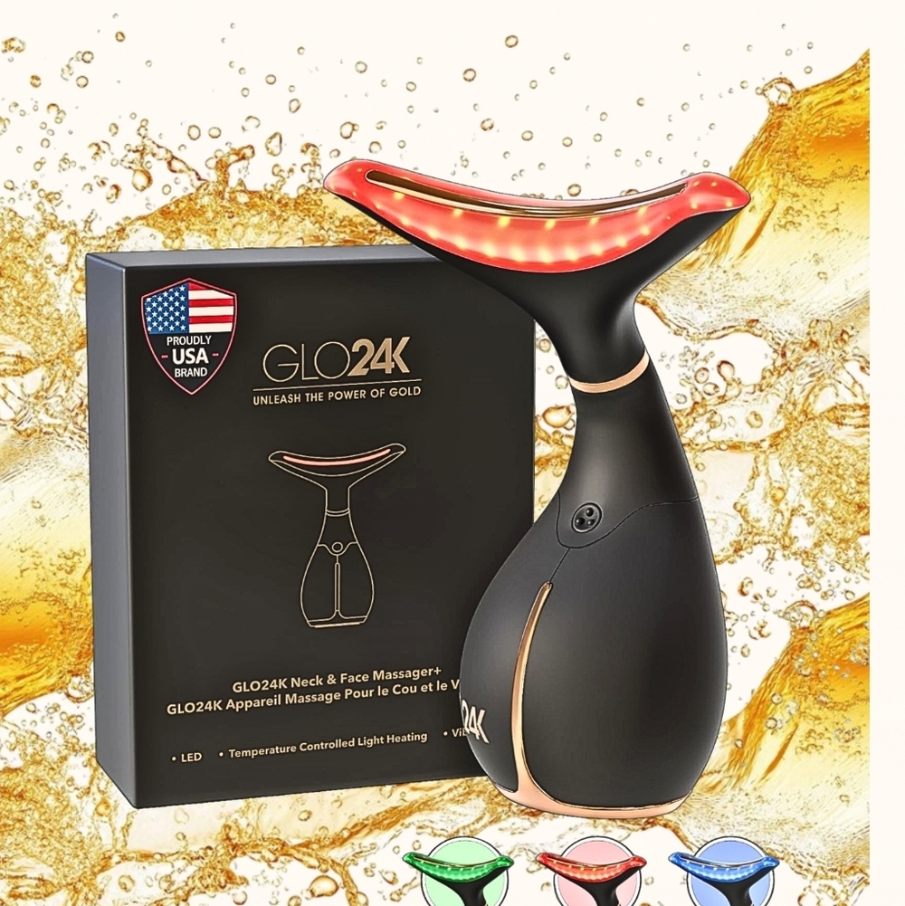 GLO24K Neck & Face Massager with LED Light